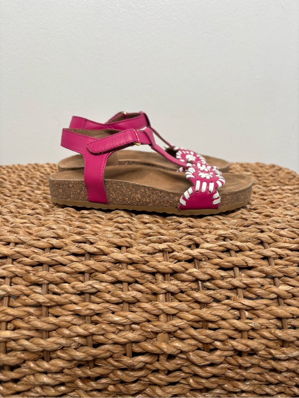 Jack Rogers Girls Sz 11 Lauren Playground Sandal Pink/White